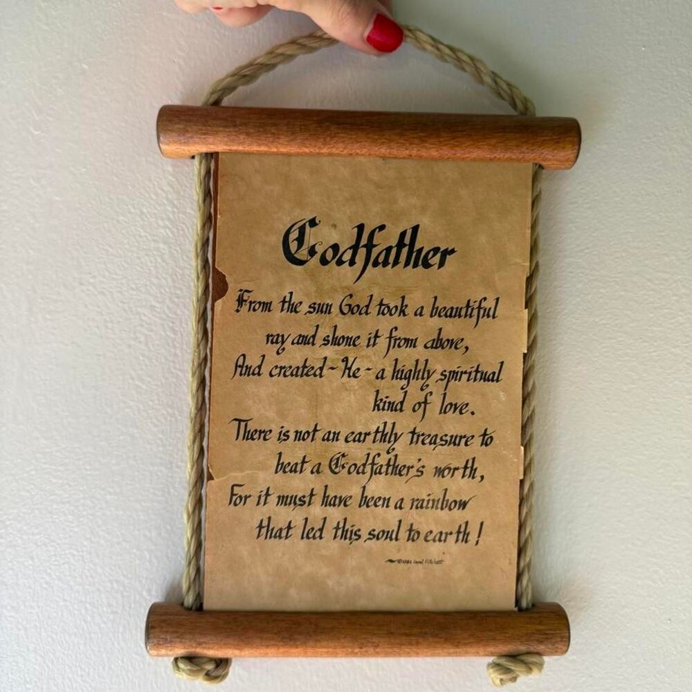 Vintage Godfather Poem Wall Hanging Scroll